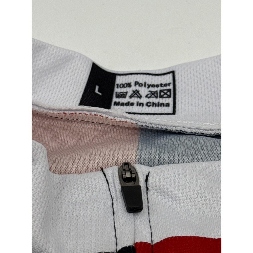 Bacou USA Bacharach Cycling Jersey Mens Large Red Black White Short Sleeve Zip - Picture 2 of 7